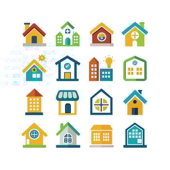 Home and Real Estate Icon Set Collection Illustration vector