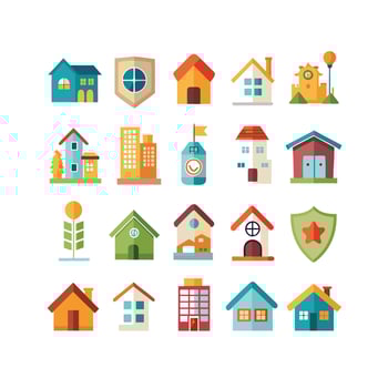 Home and Real Estate Icon Set Collection Illustration vector