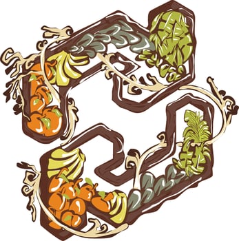 A Tropical Reload or Refresh arrow icon with floral elements vector