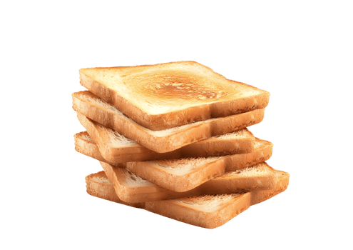 Stack of toasted bread slices. Isolated on a transparent background. png