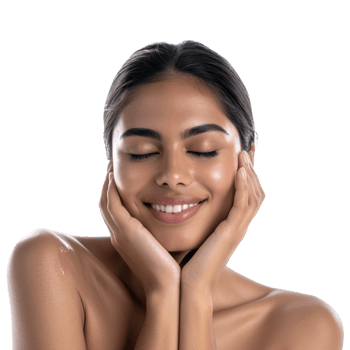 beautiful woman with clean skin and eyes smiling png