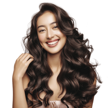 beautiful asian woman with long hair and red lips png