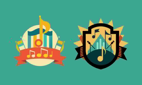 Music festival modern logo set vector
