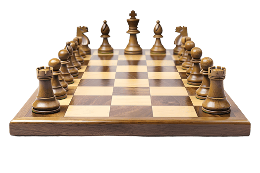 Classic Chess Board and Pieces Representing Strategy and Intellectual Game isolated on transparent background png