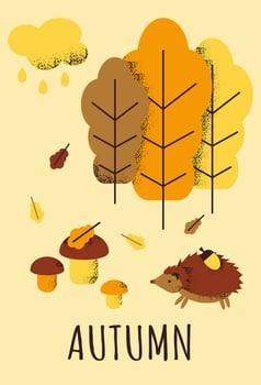 Autumn forest contrast poster with text Autumn vector