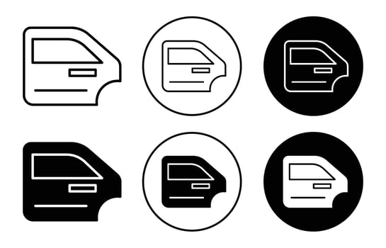 car door icon logo collection set vector