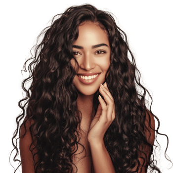 beautiful woman with curly hair png
