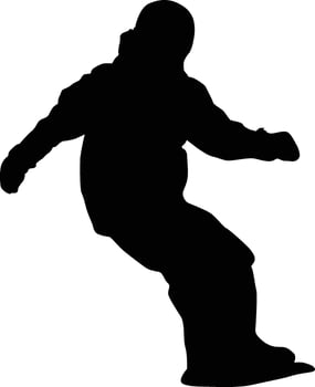 Snowboarding player silhouette full body. Snowboarder posing illustration. People doing extreme sport. vector