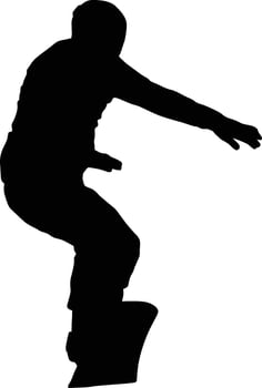Snowboarding player silhouette full body. Snowboarder posing illustration. People doing extreme sport. vector