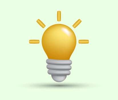 3D Style cute lamp icon related to idea vector