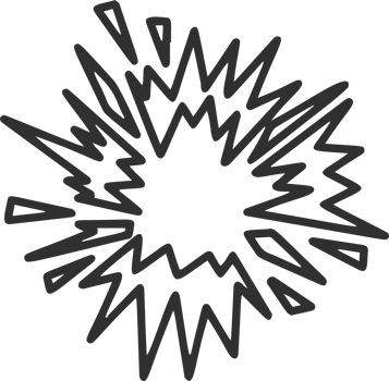 Comic boom effect. Doodle smoke and speed energy lines. Cartoon bomb burst. Bang and pow splashes. Action crash hand drawn graphic png