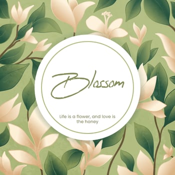 Floral plant background social media template design vector