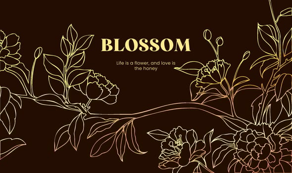 Linear floral plant background banner template design vector