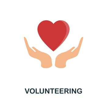 Volunteering flat icon. Colored filled simple Volunteering icon for templates, web design and infographics vector