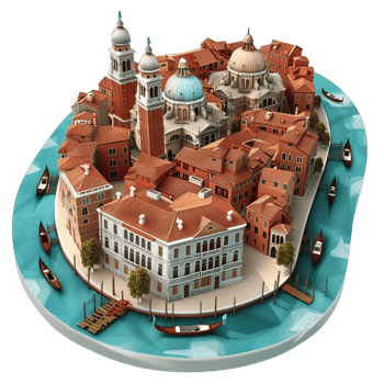 3d isometric of city png
