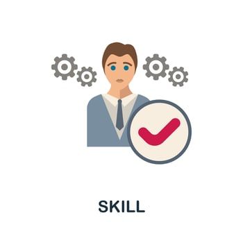 Skill flat icon. Colored sign from productivity collection. Creative Skill icon illustration for web design, infographics and more vector