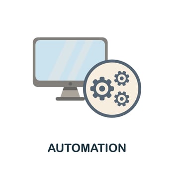 Automation flat icon. Colored sign from productivity collection. Creative Automation icon illustration for web design, infographics and more vector