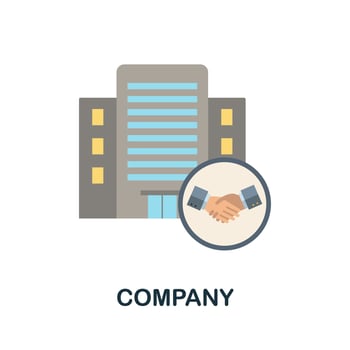 Company flat icon. Simple sign from procurement process collection. Creative Company icon illustration for web design, infographics and more vector