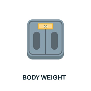 Body Weight flat icon. Color simple element from nutrition collection. Creative Body Weight icon for web design, templates, infographics and more vector