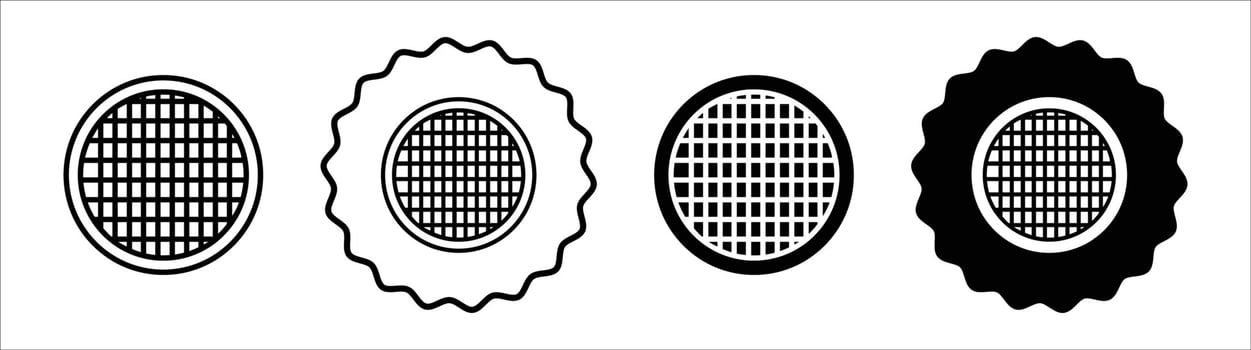 Waffle icon set collection. Waffle Outline flat Icon. vector
