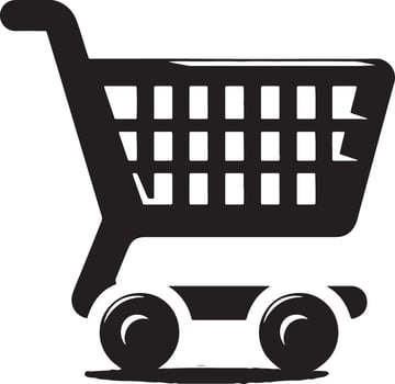 Editable Shopping Cart Silhouette Illustration vector