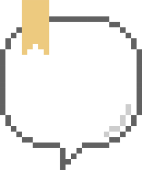 8bit retro game pixel speech bubble balloon with bookmark, icon sticker memo keyword planner text box banner png