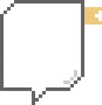 8bit retro game pixel speech bubble balloon with bookmark, icon sticker memo keyword planner text box banner png