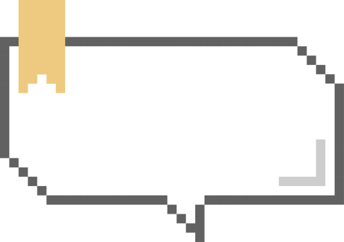 8bit retro game pixel speech bubble balloon with bookmark, icon sticker memo keyword planner text box banner png