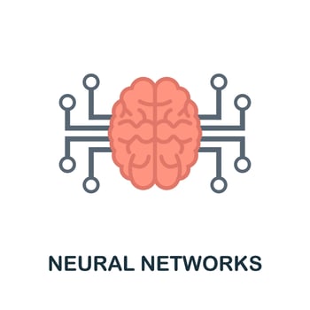Neural Networks flat icon. Colored sign from machine learning collection. Creative Neural Networks icon illustration for web design, infographics and more vector