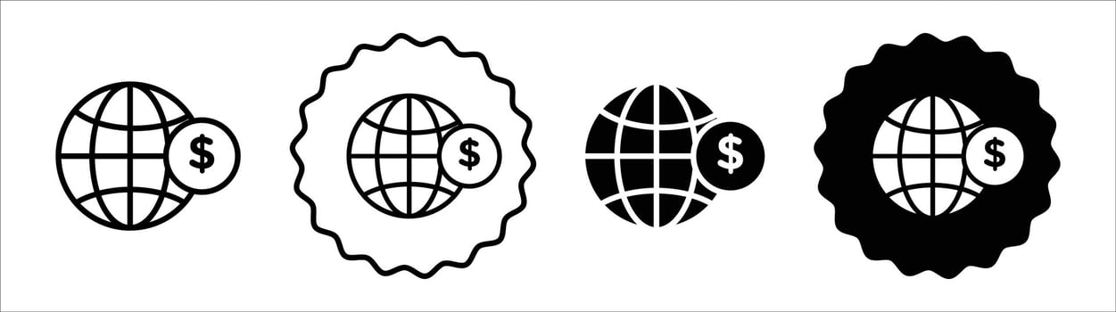 Wire transfer money icon set collection for web vector