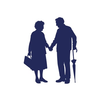 Grandparents silhouette Clip art illustration vector