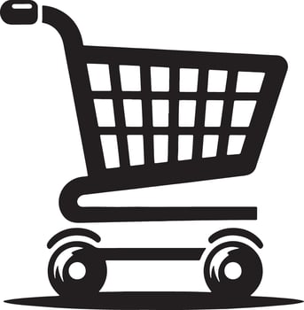 Editable Shopping Cart Silhouette Illustration vector