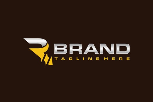 letter R drill bit logo vector