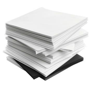 Printer paper stack transparent background png