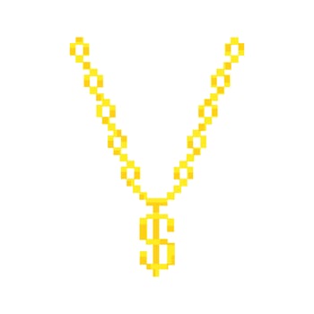 a necklace with a dollar sign on it vector