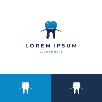 Dental Implant Logo Design Icon Template vector