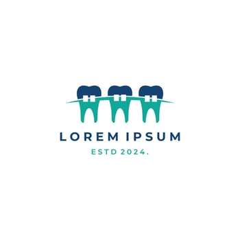 braces tooth dental care logo design modern concept vector