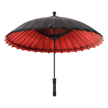 Realistic yellow and red parasol png