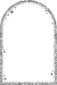 Magic stars element with sparks and celestial frame. Shape with glitter. Bohemian mystic arch with glowing starburst. Decorative abstract door. png