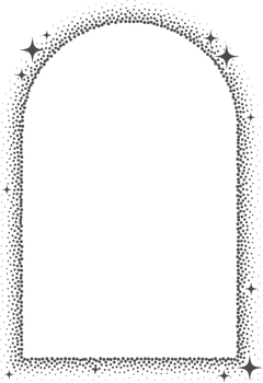 Magic stars element with sparks and celestial frame. Shape with glitter. Bohemian mystic arch with glowing starburst. Decorative abstract door. png