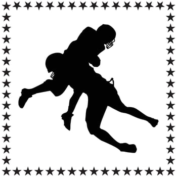 Football Silhouette illustration, Football Silhouette, football helmet Silhouette art on white background vector