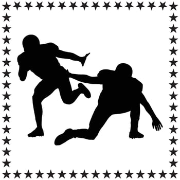 Football Silhouette illustration, Football Silhouette, football helmet Silhouette art on white background vector
