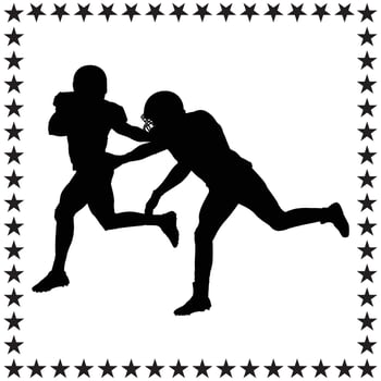 Football Silhouette illustration, Football Silhouette, football helmet Silhouette art on white background vector