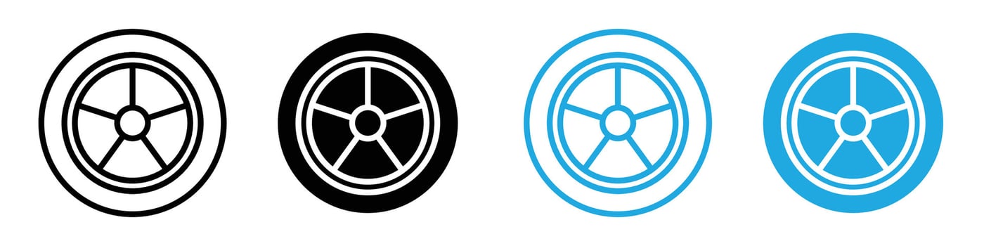 Car wheel icon logo set vector