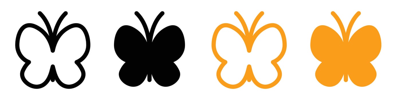 Butterfly icon logo set vector
