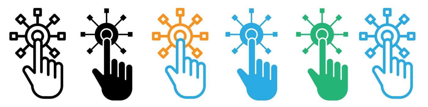 Interactivity icon logo set vector