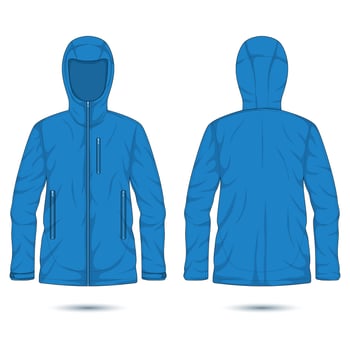 Outdoor hiking jacket mockup front and back view vector