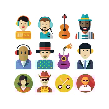 Music and Entertainment Icon Set Collection Illustration vector