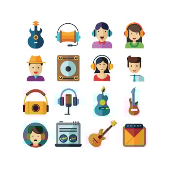 Music and Entertainment Icon Set Collection Illustration vector