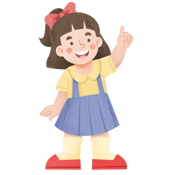 Cute little girl cartoon illustration png